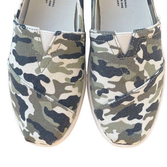 NEW Toms Dirty Olive Camouflage Print Women’s Alpargata Slip-On — SZ 6 - Picture 9 of 11